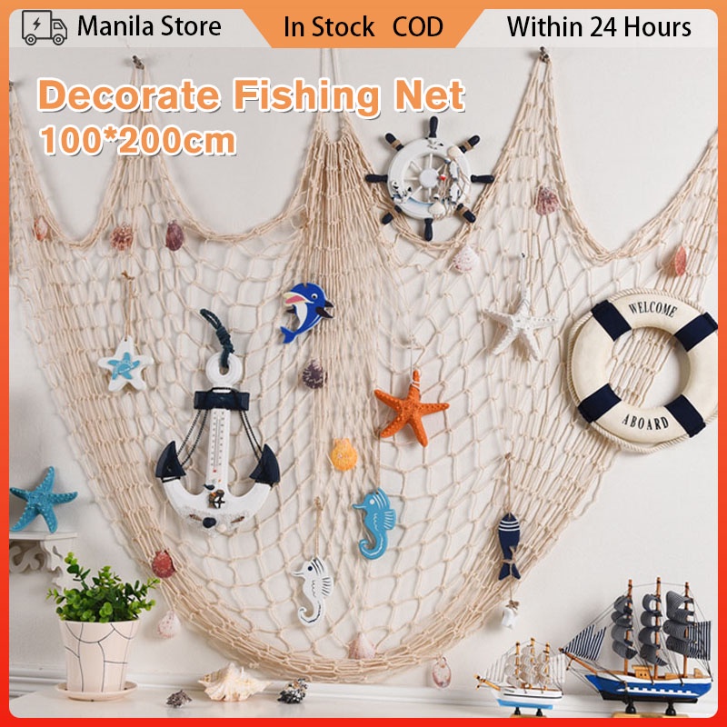 Decorative Fishing Net Ocean Theme Home Wall Hangings Decor Stickers ...