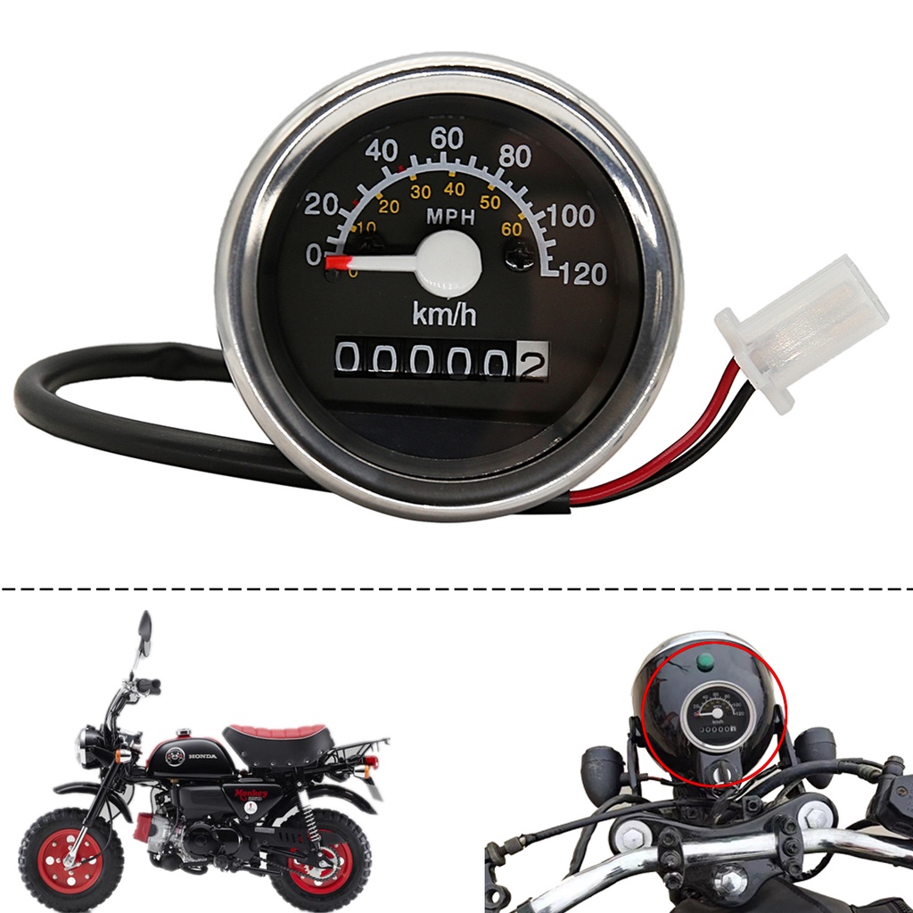Motorcycle Speedometer Odometer Gauge with LED Backlight Fit For Honda