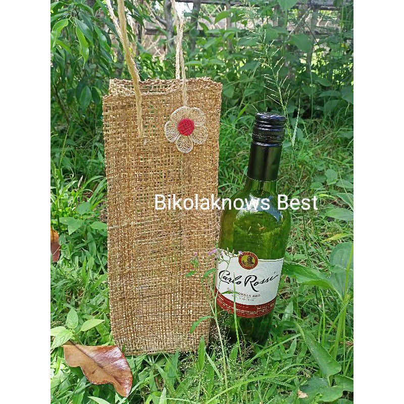 Burlap wine bag 4x4x12 native souvenir handmade Shopee Philippines
