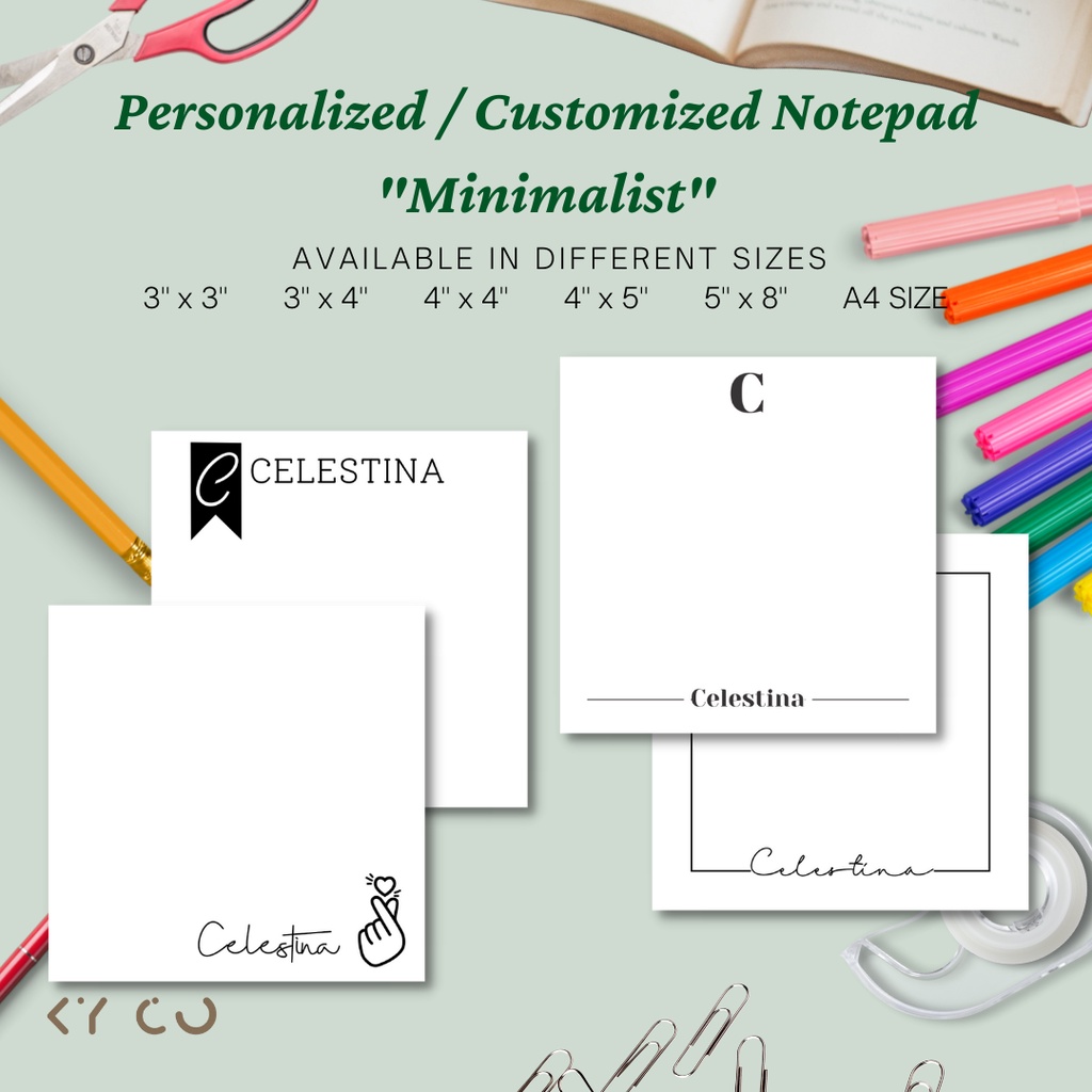 KYCO CUSTOMIZED / PERSONALIZED NOTEPAD MEMOPAD (MONOCHROME) Shopee Philippines