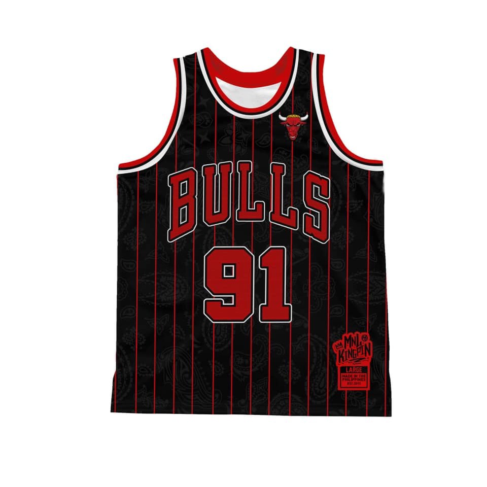 Chicago bulls black 2024 and red jersey