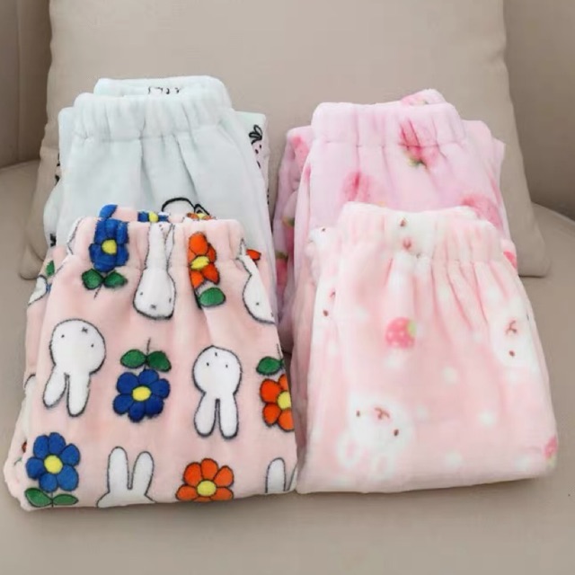 #222-001 Cute Makapal Velvet Pranela Printed Pajama for Kids Girl (Free ...