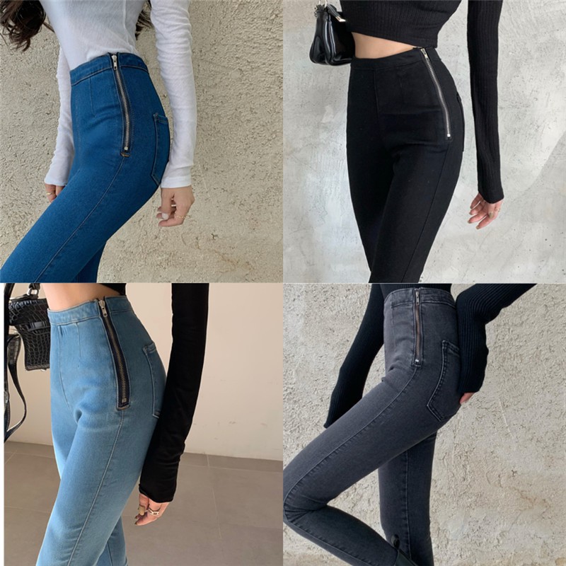 Nantes COD Stretchable High Waist Pants Skiny Joni Jeas For Women Side Zipper High Qualiy Shopee Philippines