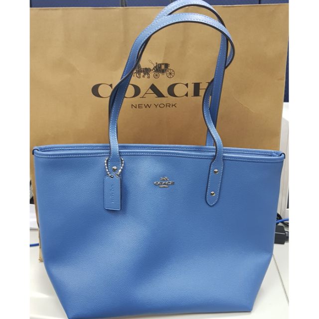 Coach city zip tote on sale blue