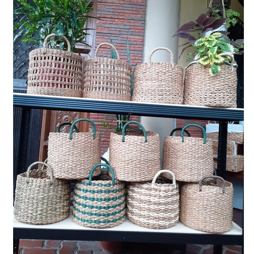 BASKET PLANTERS per piece BICOL MADE/ LOCAL/ NATIVE (ABACA, SEAGRASS