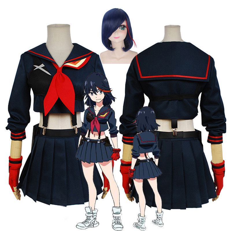 Kill La Kill Matoi Ryuko Cosplay Costume School Uniform Navy Outfit ...