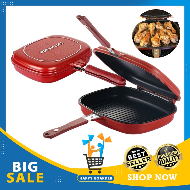 HAPPYCALL Diamond Light Jumbo Grill Double Sided Pan Made in KOREA