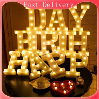 HAPPY BIRTHDAY LED Light Word Set 3D English Letter Wording Alphabet Party  Decoration Celebration