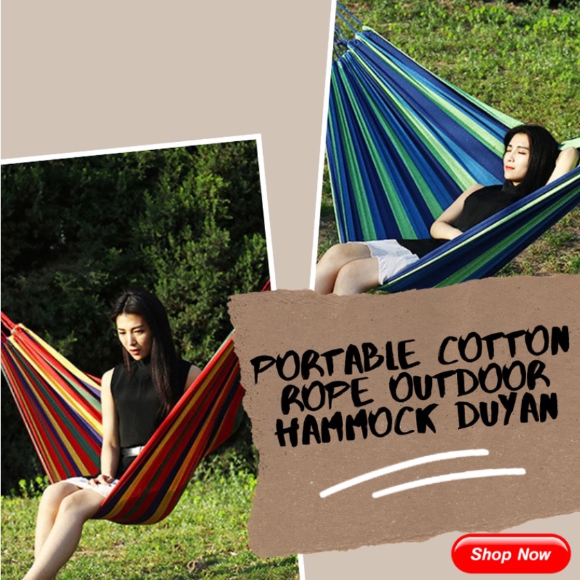 Portable Cotton Rope Outdoor Hammock Duyan | Shopee Philippines