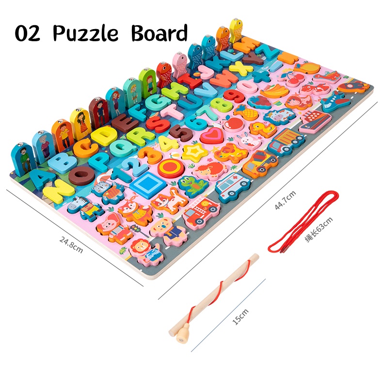 Montessori Educational Toys Wooden Puzzles Board Early Learning Toys 3D ...