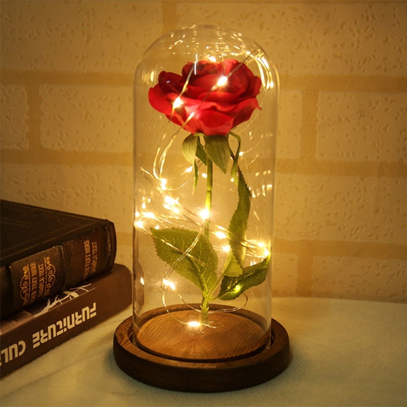 Galaxy Rose With Box Eternal Rose With Led Light Rose Dome Glass Dome 