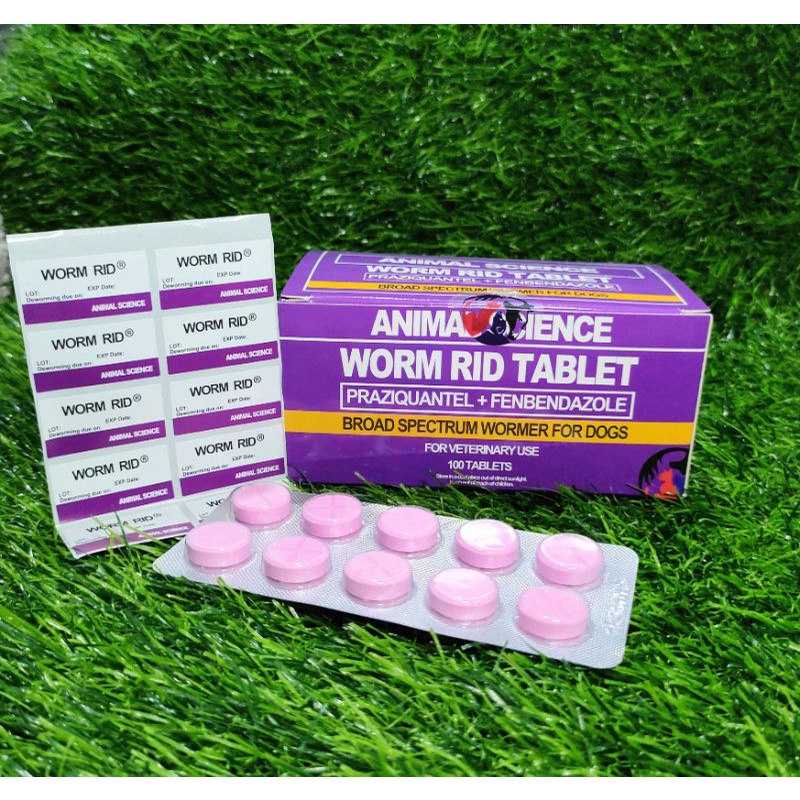 WORM RID tablet ( Wormer for dogs ) Sold per piece 1 tablet Shopee