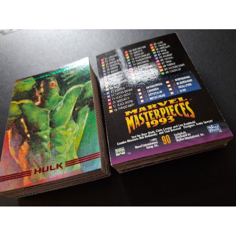 Marvel MASTERPIECES 1993 SKYBOX Complete BASE SET (90 Cards