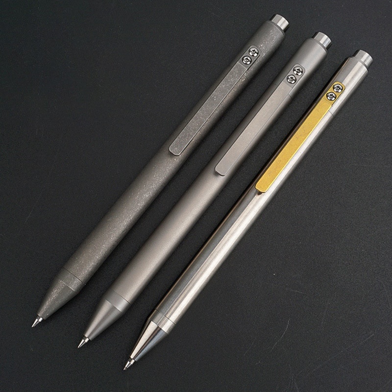 CNEDC Titanium Alloy Ballpoint Pen Spring Ballpoint Pen Outdoor ...