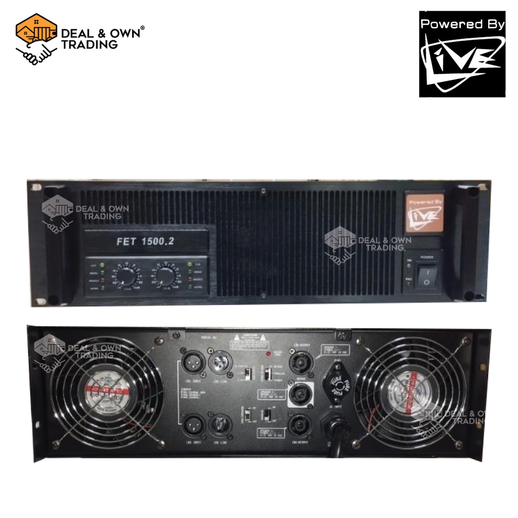 Live FET1500.3 1200Wx2 8 Ohms Powered Amplifier with Mosfet Transistor