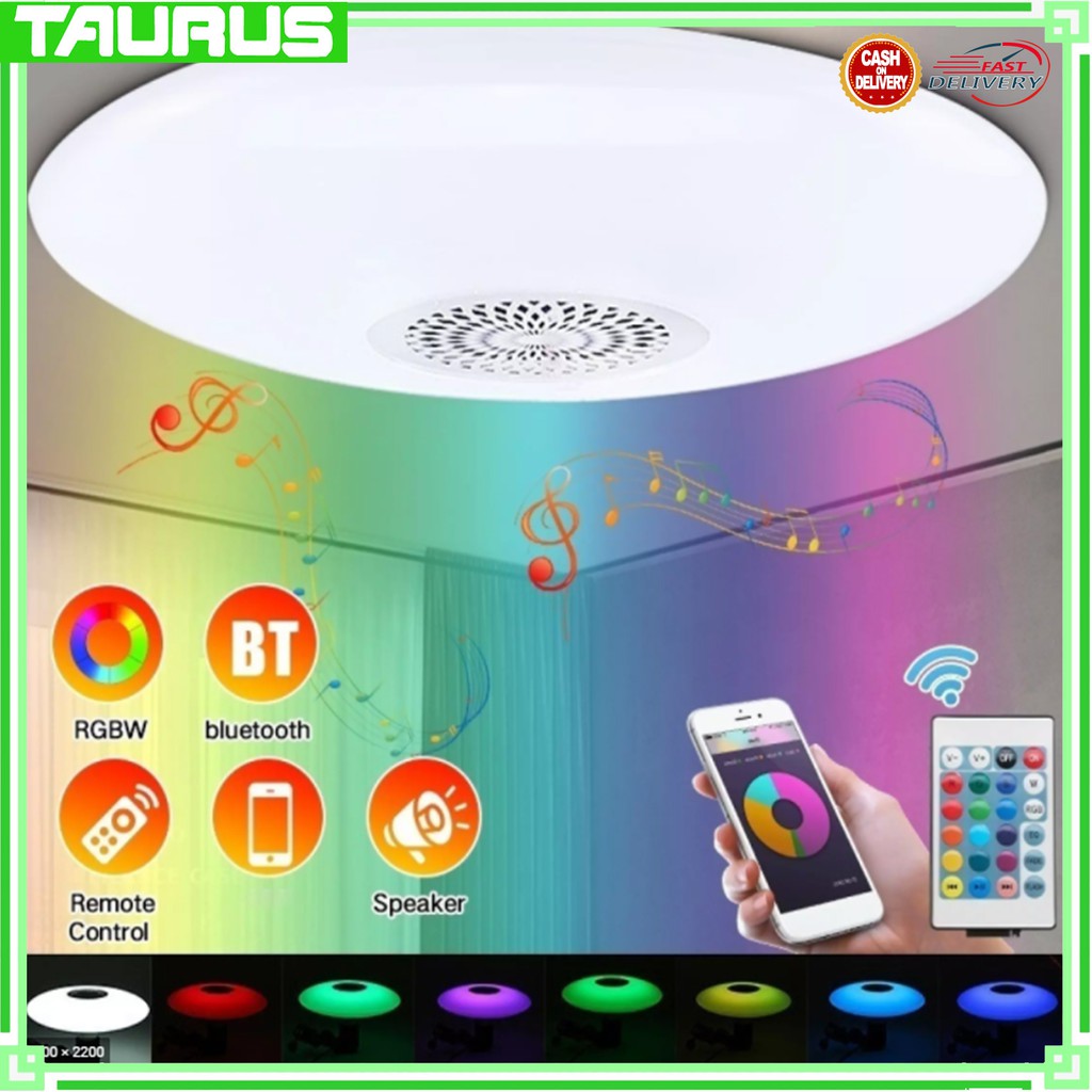 48W UFO LED LIGHT Music Ceiling Light with Bluetooth Speaker, Dimmable