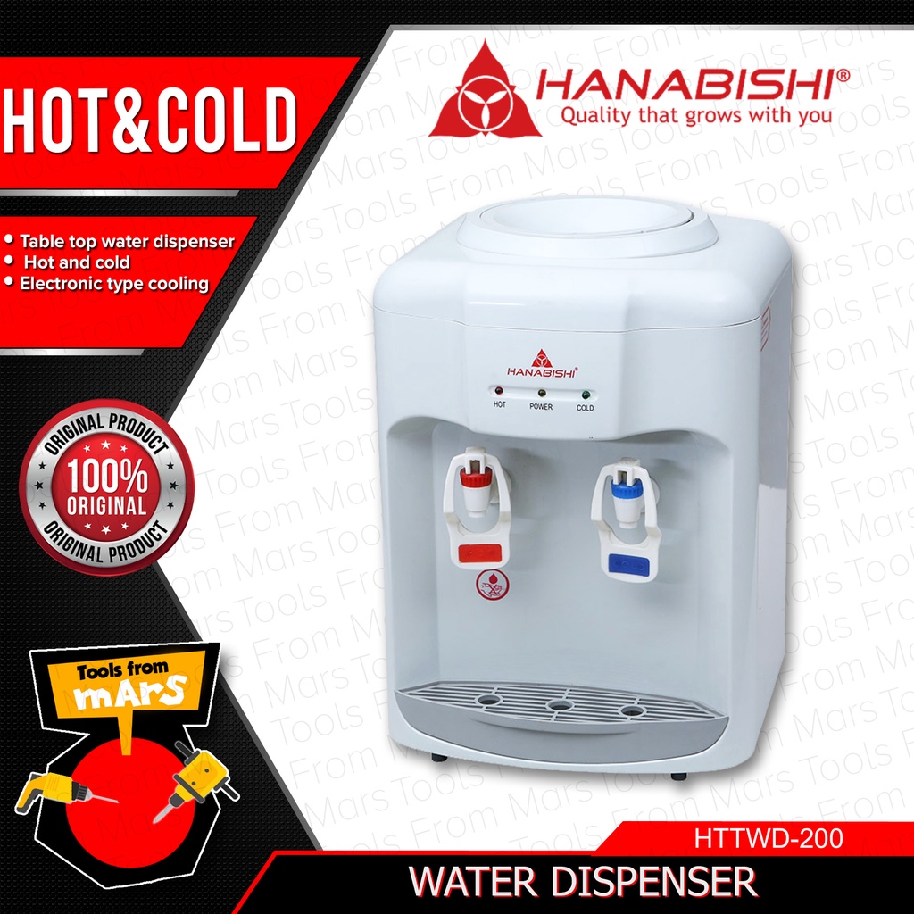 HANABISHI Table Top Water Dispenser HOT AND COLD HTTWD200 •TFM