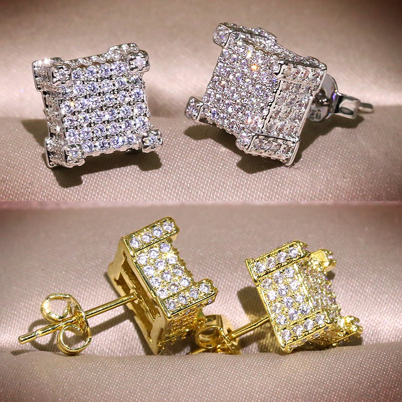 Square hip hop deals earrings