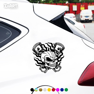 Creative Fashion Skull Racing Flame Piston Cartoon Car Stickers ...