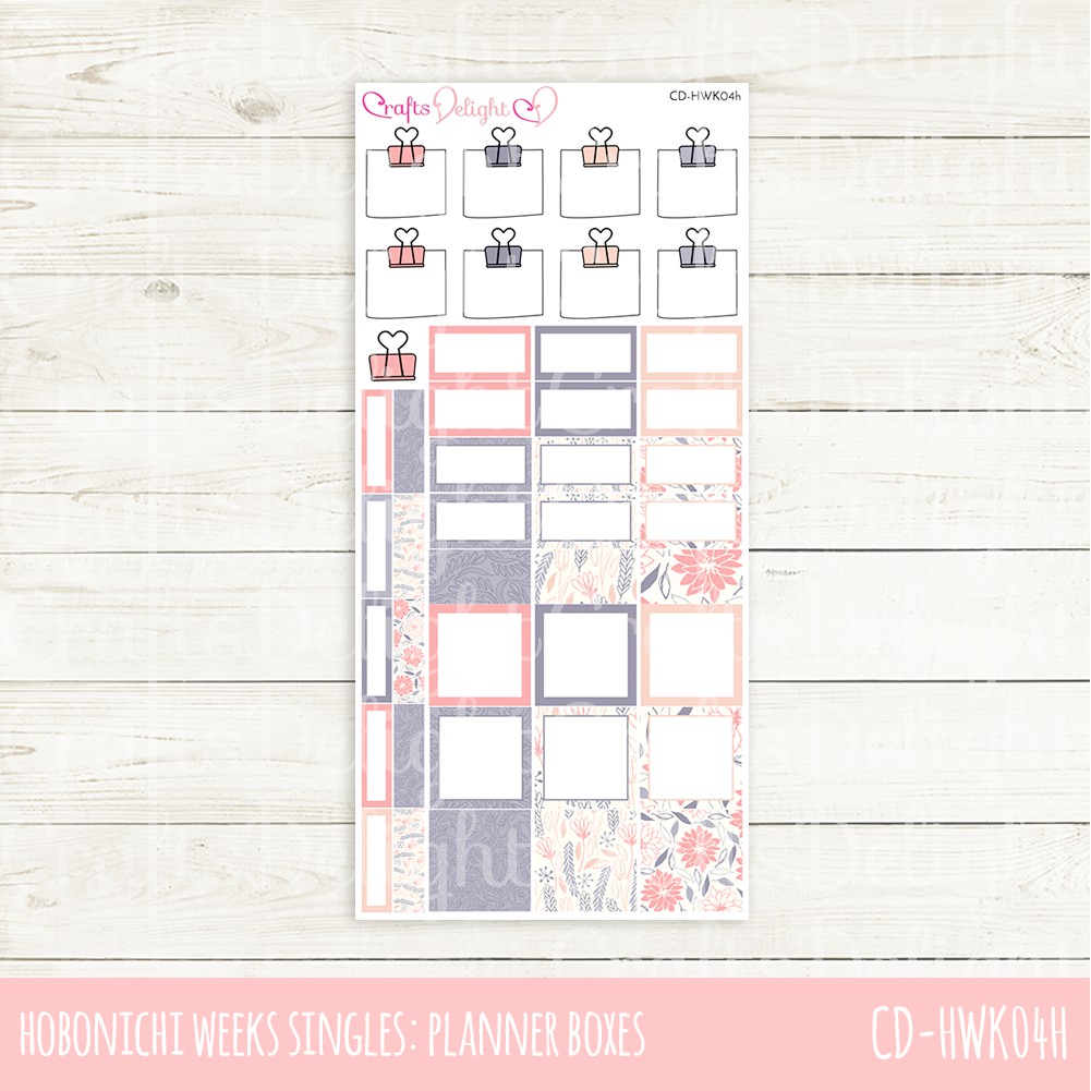 Planner Boxes Stickers for Hobonichi Weeks - All the Periwinkle Kit ...