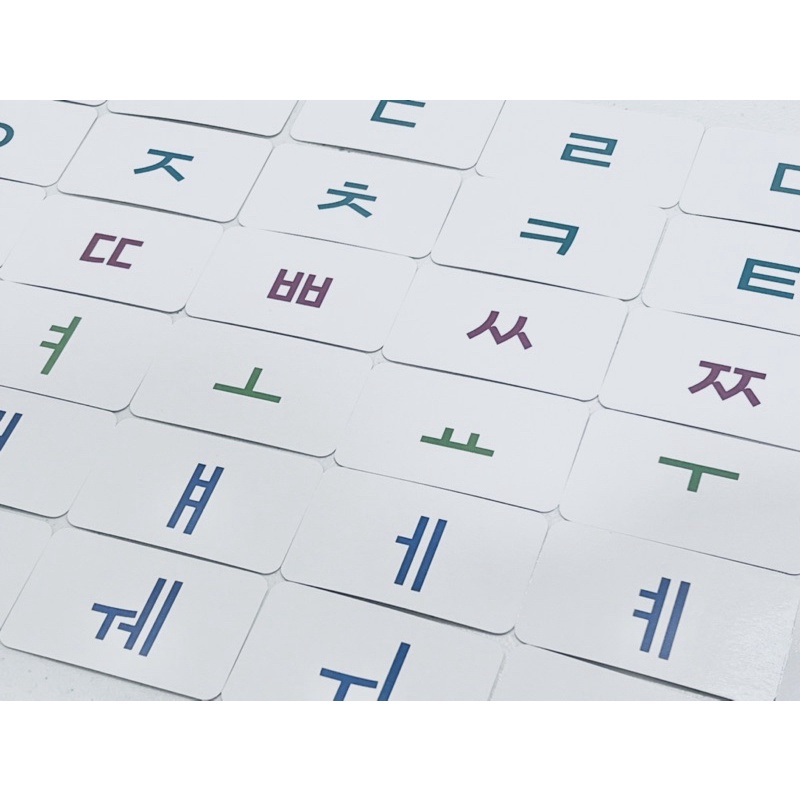 40 Korean Alphabet Hangul Laminated Flashcards | Shopee Philippines