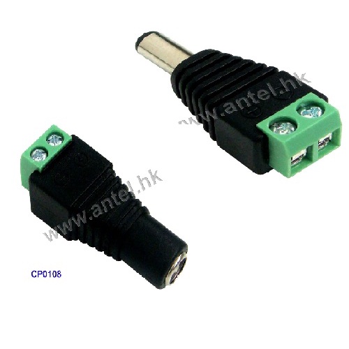 DC Power Screw Terminal Plug/Jack 5.5 x 2.1mm 12V DC Male/Female
