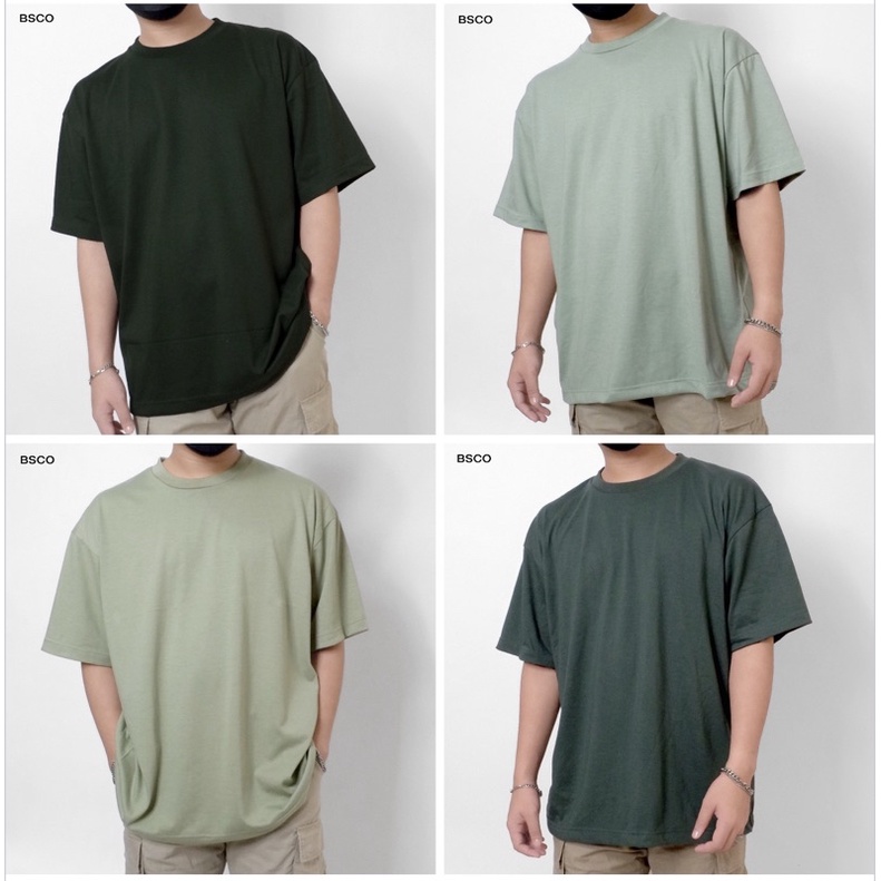 BSCO Oversized Plain Shirts Green Palette | Shopee Philippines