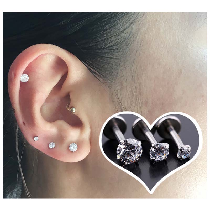 1pcs Internal Thread Labret Lip Stud Ear Tragus Helix Piercing Earings ...