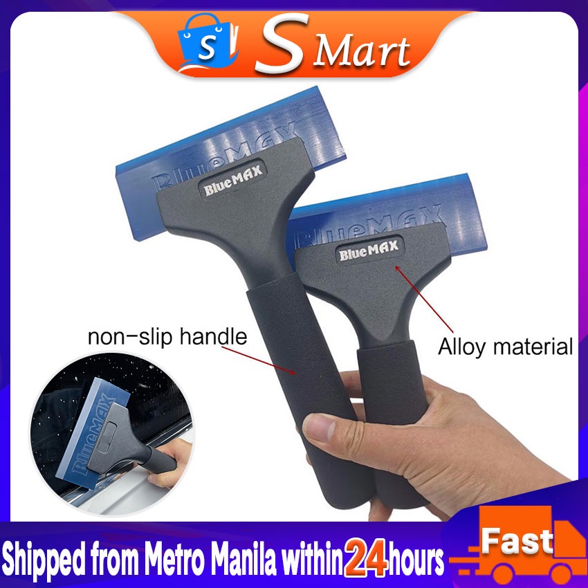 7" Rubber Squeegee - Mini Water Blade For Cars, Windows & Tinting (Blue)
