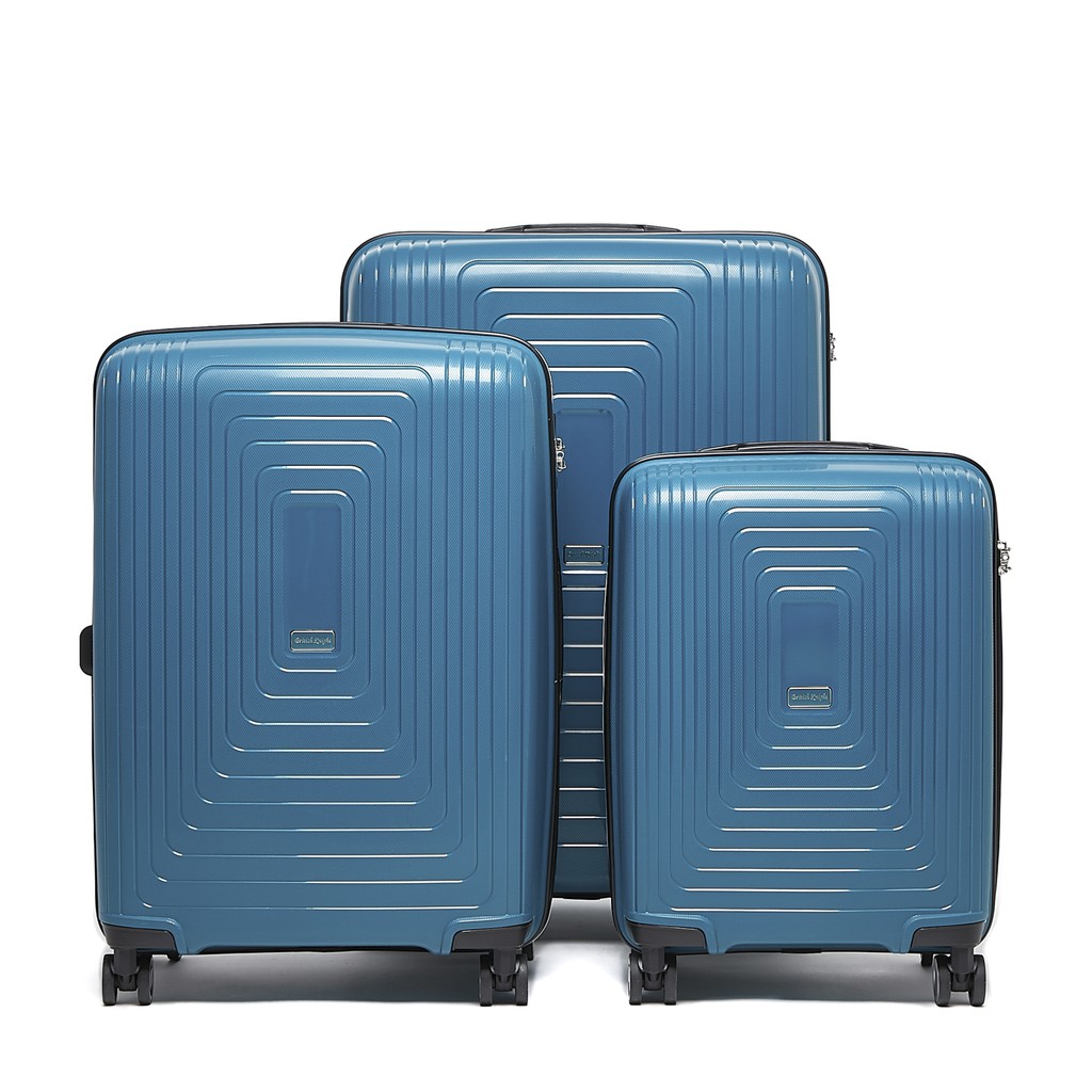 British Knight Bip948Zt Blue 3Piece Set Luggage with Tsa Lock Shopee