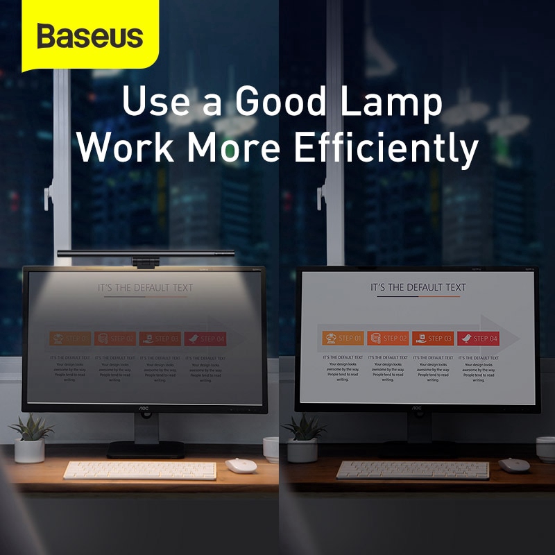 Baseus 3 Brightness Models LED Desk Lamp Display Light Bar PC Laptop ...
