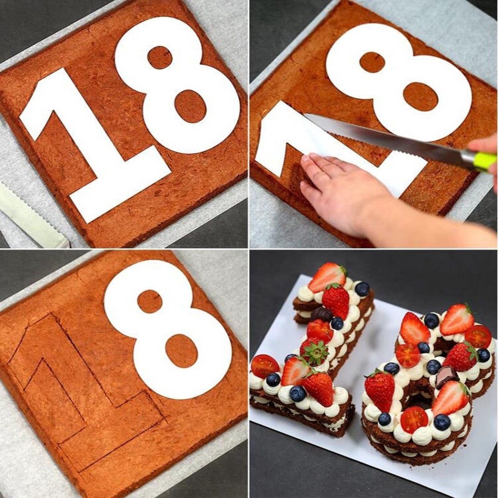 4/6/8/10inches Number Cake Template English Letter Template Baking