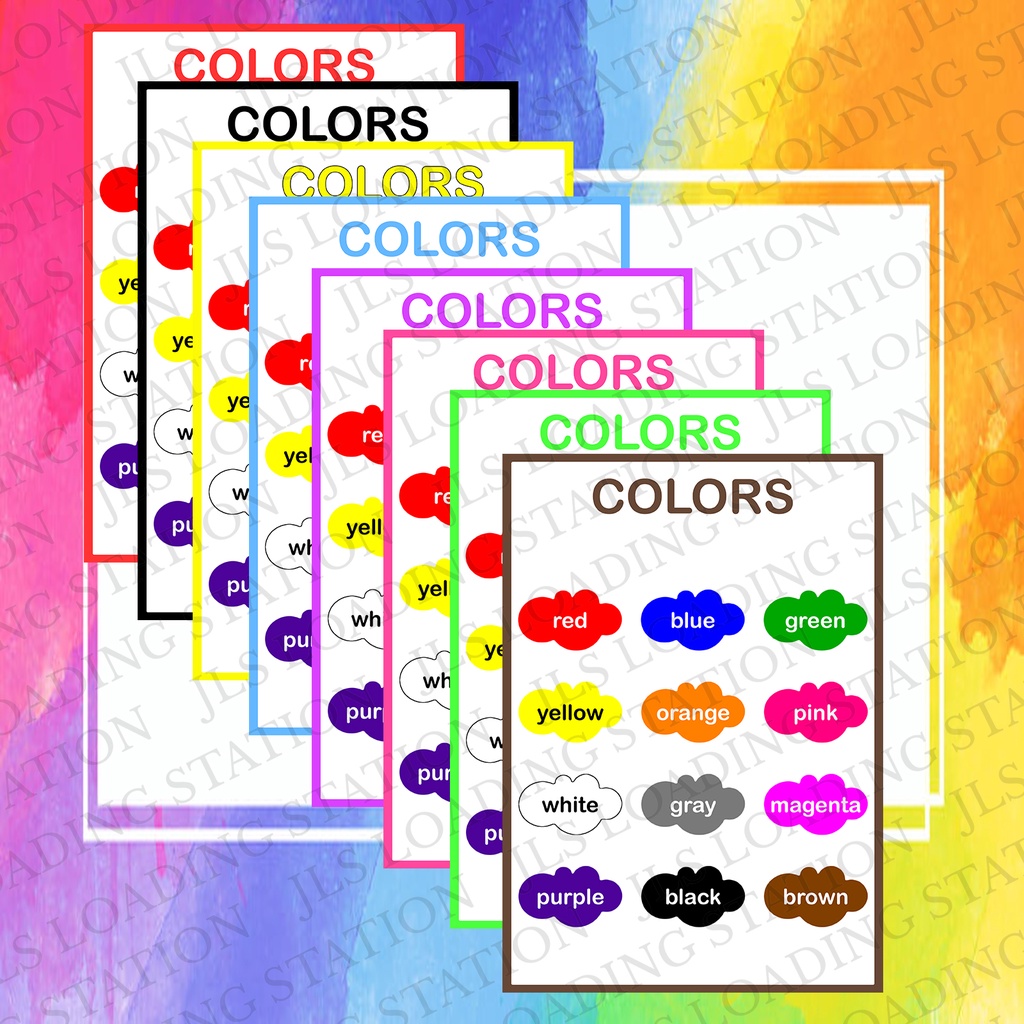 EDUCATIONAL CHARTS COLORS (LAMINATED) A4 SIZE | Shopee Philippines