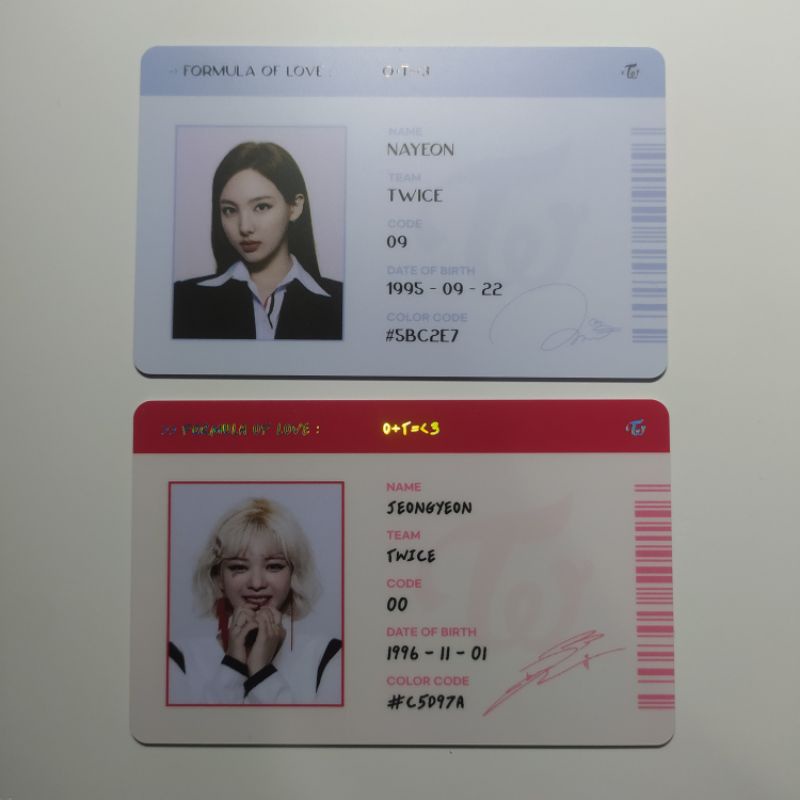 TWICE FORMULA OF LOVE SCIENTIST ID CARD [FOL][NAYEON][JEONGYEON ...