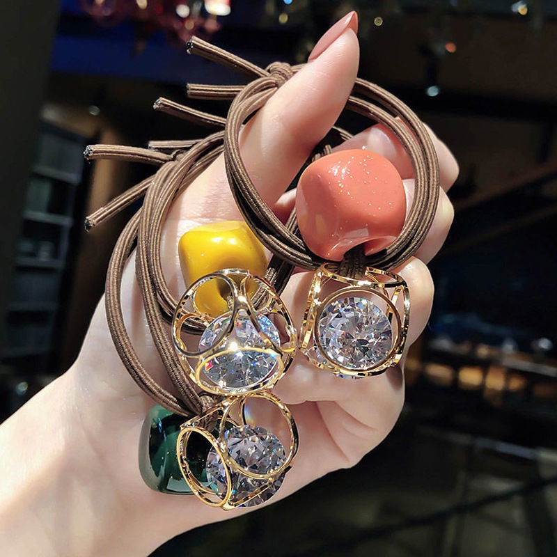 SJW Ladies Korean Style Hollow Rhinestone Rubber Band Head Rope ...