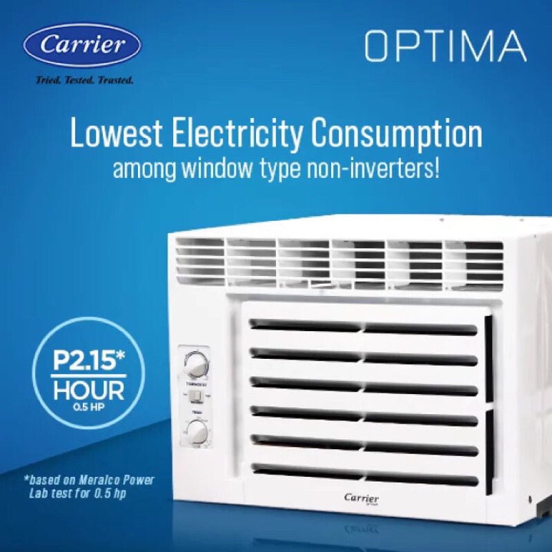 Carrier 1hp window type aircon optima series Shopee Philippines