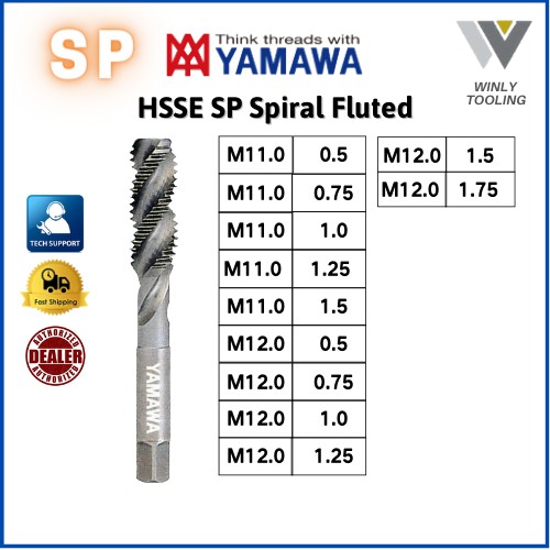 Yamawa M11 M12 HSS Spiral Fluted Tap | Shopee Philippines