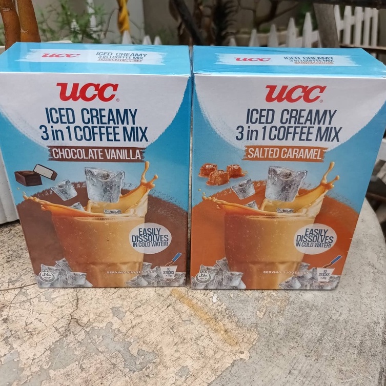 UCC Iced Creamy 3 in 1 Coffee Mix Salted Caramel and Chocolate Vanilla
