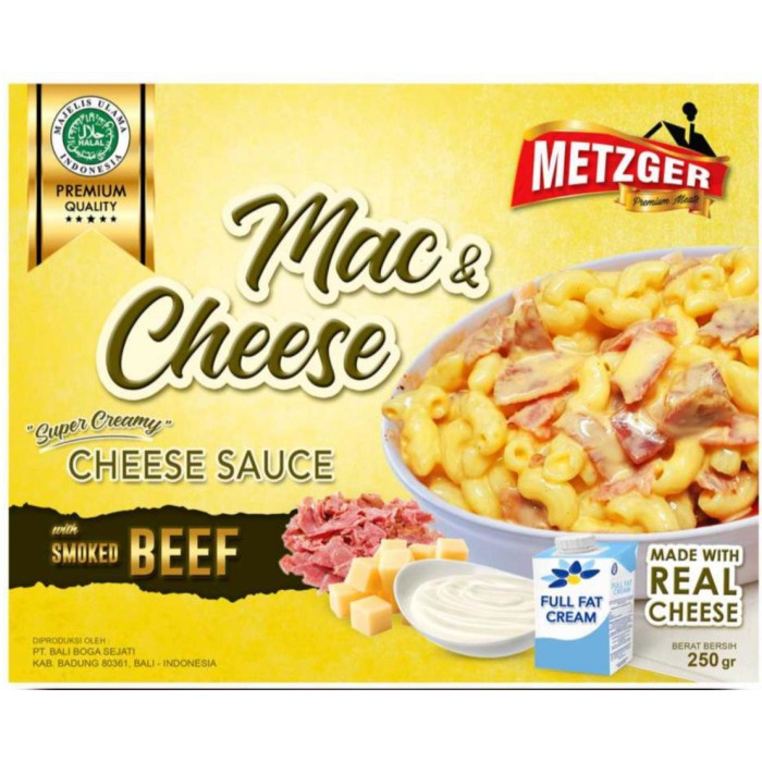 Macaroni and Cheese Metzger With Original Frozen and Halal Cheese Sauce