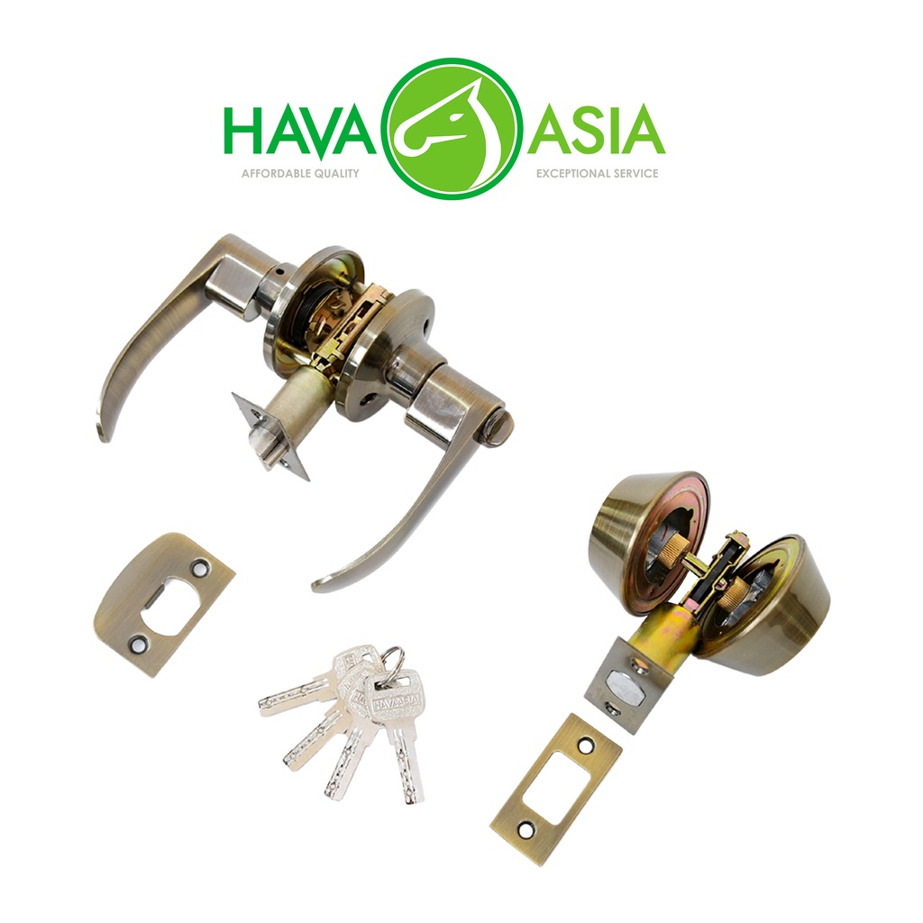 HavaAsia Heavy Duty Entrance Combo Tubular Lever Door Lock Set (Code