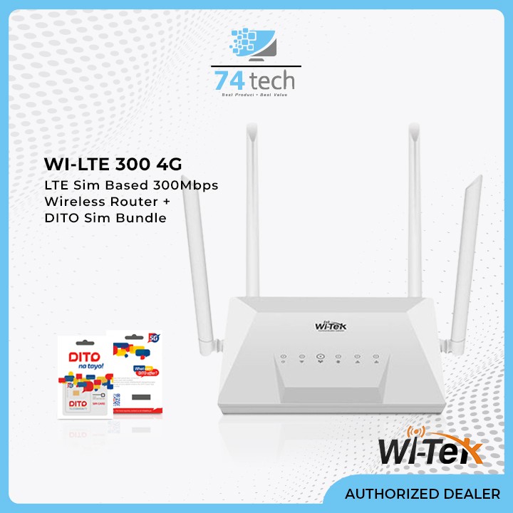 Witek WI-LTE300 4G LTE Sim Based 300MBPS Wireless Router | Shopee ...