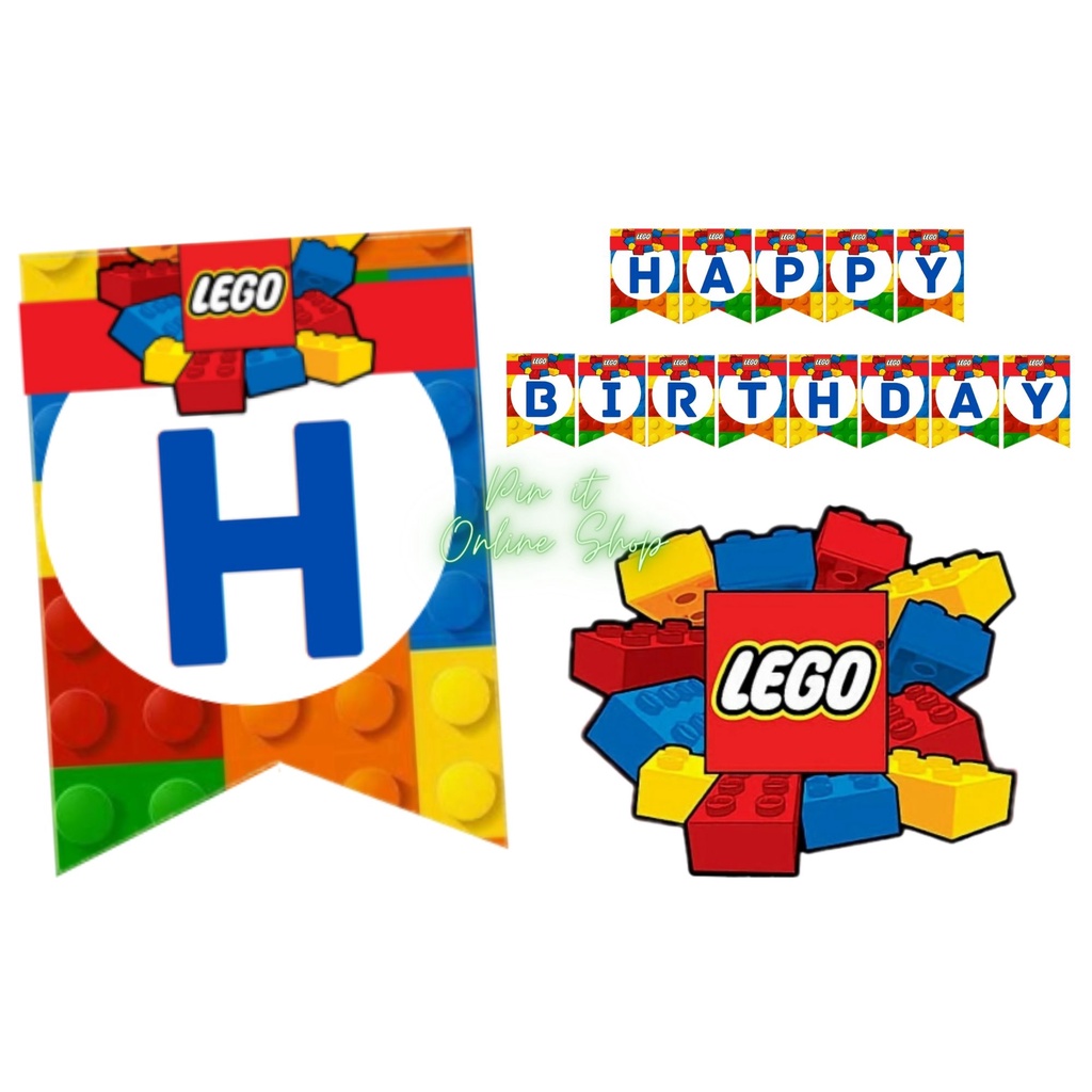 PIN IT LEGO Theme Happy Birthday Banner Party Decorations Shopee Philippines