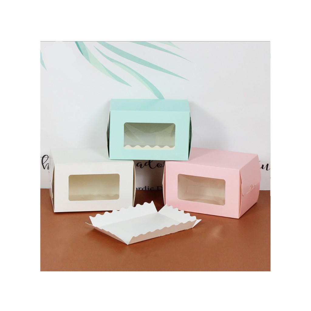 5pcs | Cake roll window box w/ tray/pastry /long roll packagingbox ...