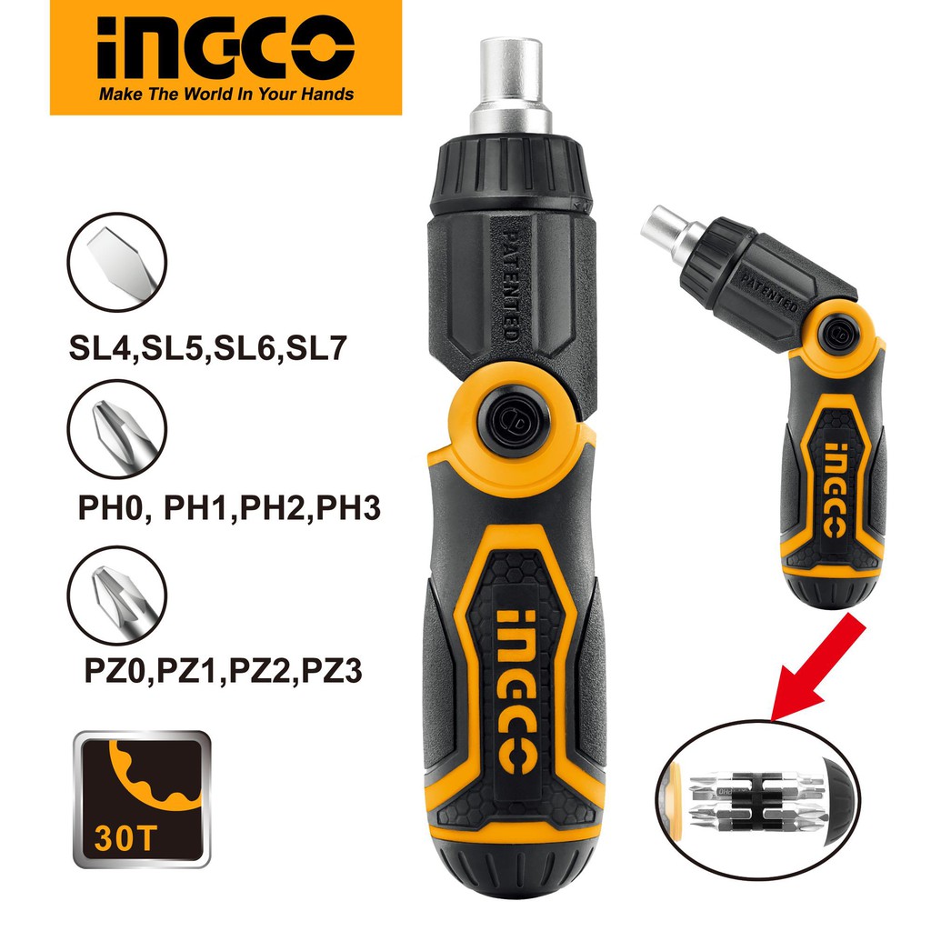 INGCO 13 in 1 Ratchet Screwdriver Set Multifunctional Folding Handle ...