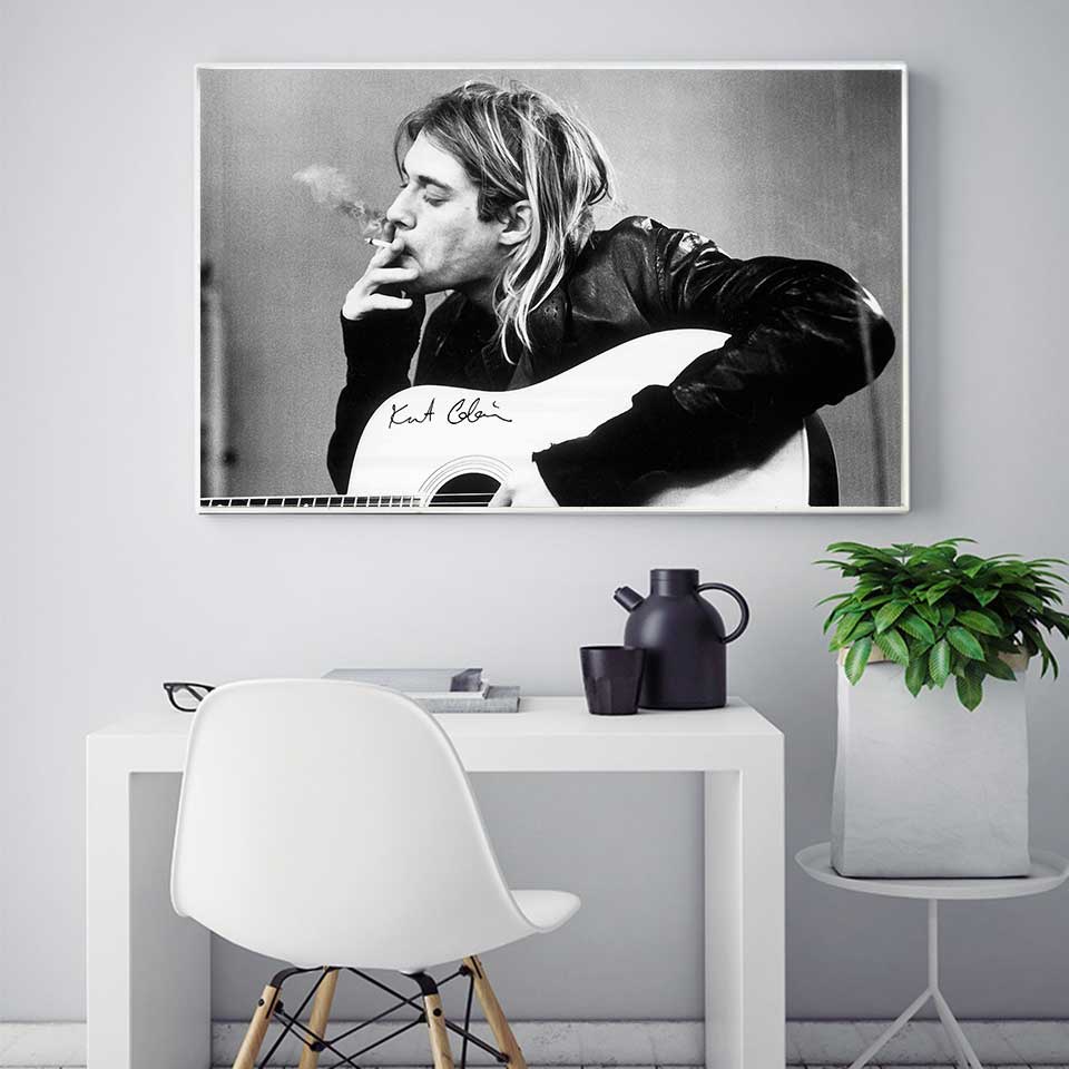 Kurt Cobain Poster Rock Music Singer Star Band Wall Art Picture Posters ...