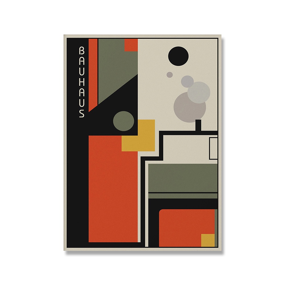 Bauhaus Exhibition Unique Geometric Poster Minimalist Art Canvas Print ...