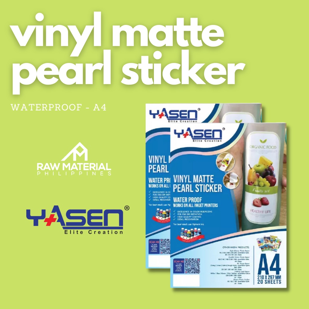 Vinyl Sticker Waterproof A4 Matte / Glossy / Transparent (20 Sheets ...