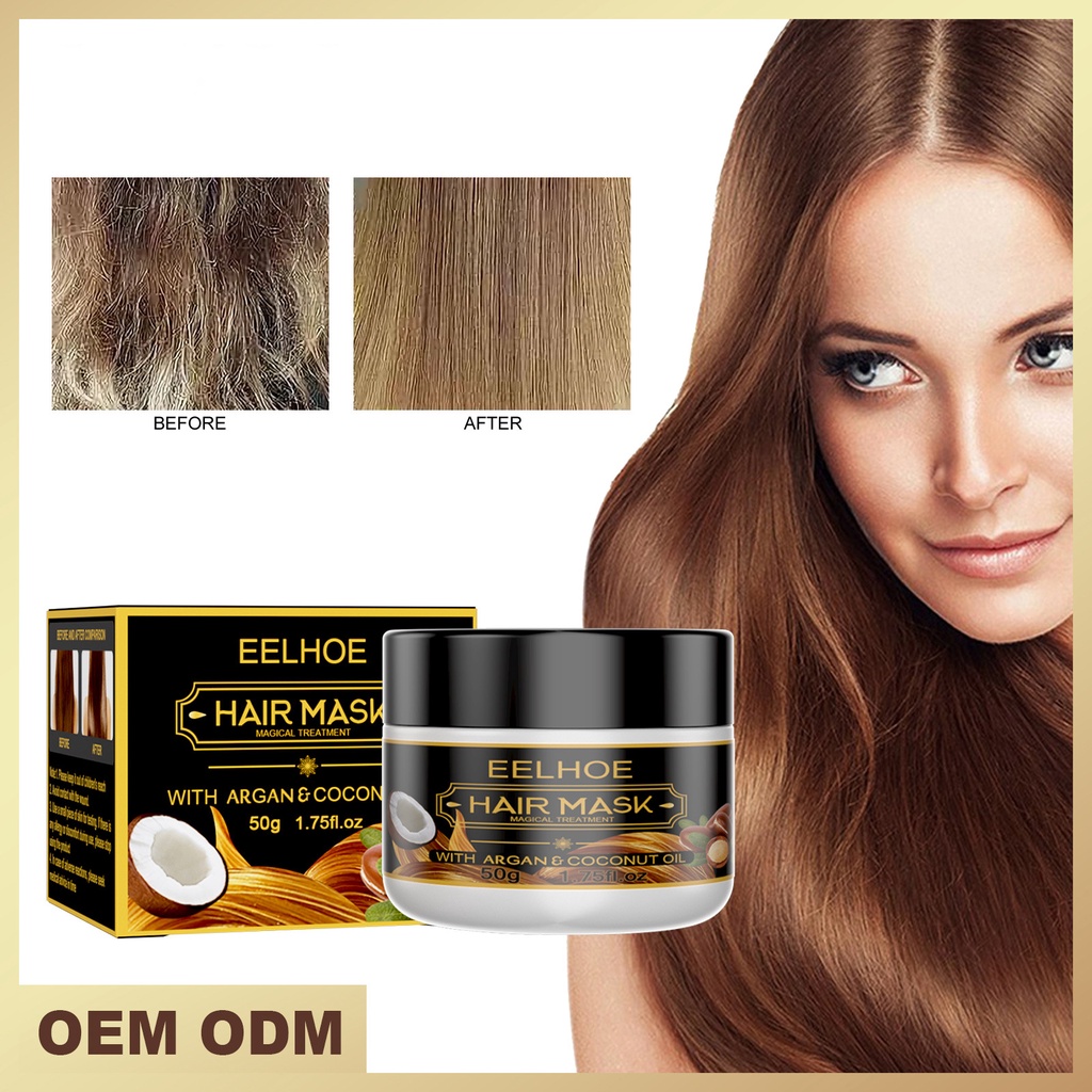 Coconut Oil Hair Mask Curly Volume Cream Repair Damaged Roots Nourish ...