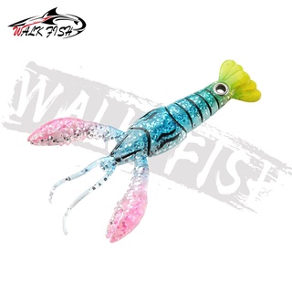 WALK FISH 1PCS New Crazy Shrimp Lures 95mm 6g Soft Lure Fishing Baits  Lobster Soft Plastic