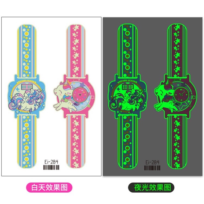 3D Waterproof Luminous Kids watch Tattoo Stickers Temporary Tattoos ...